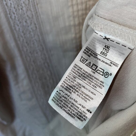 Old Navy Womens Beige Lace Shoulder Top XXL Cotton Rayon Blend - Picture 5 of 6